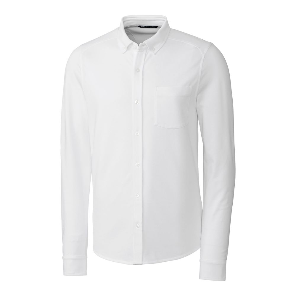 NWT Cutter & Buck White Advantage Pique Long Sleeve Big & Tall Mens Button Down